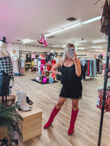 Midnight Fringe Mini Dress