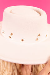 Star Studded Flat Brim Hat
