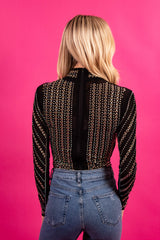 Carrie Midnight Embellished Bodysuit