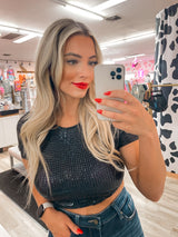 Midnights Sequin Crop Top