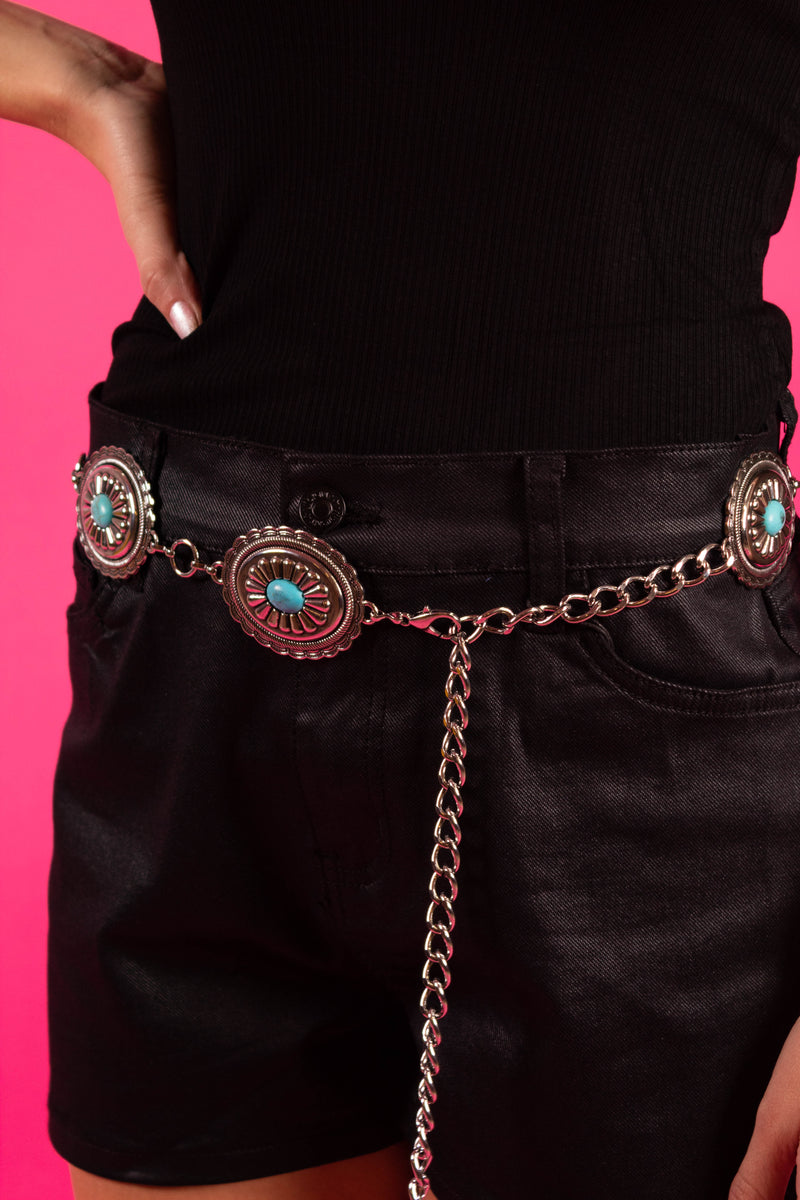 Classic Detail Turquoise Concho Belt