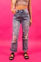 Boyfriend Splatter Denim Jeans