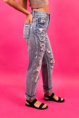 Boyfriend Splatter Denim Jeans