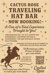 🎩 Cactus Rose Traveling Hat Bar – Booking Experience
