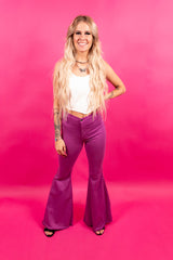 Purple Color Pop Denim Flares