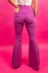 Purple Color Pop Denim Flares