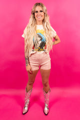 Baby Pink Rhinestone Queen Shorts