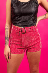 Showtime Fuchsia Stud Shorts