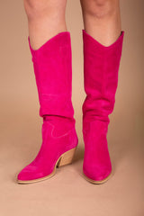 NashVegas Fuchsia Suede Leather Boots