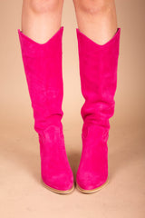 NashVegas Fuchsia Suede Leather Boots