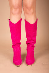 NashVegas Fuchsia Suede Leather Boots