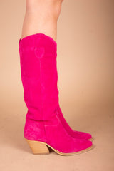NashVegas Fuchsia Suede Leather Boots