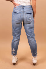 Whiskey Glasses Denim Mom Jeans