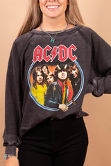 Recycled Karma AC/DC Acidwash Sweatshirt Top