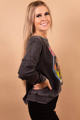 Recycled Karma AC/DC Acidwash Sweatshirt Top