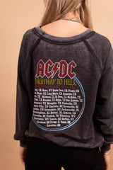 Recycled Karma AC/DC Acidwash Sweatshirt Top