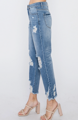 Whiskey Glasses Denim Mom Jeans