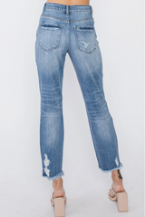 Whiskey Glasses Denim Mom Jeans