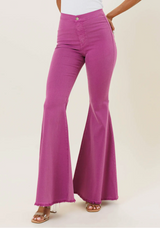 Purple Color Pop Denim Flares