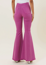 Purple Color Pop Denim Flares