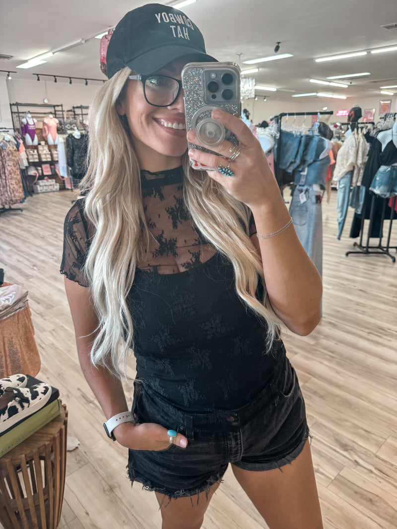 Midnight Lace Babe Top