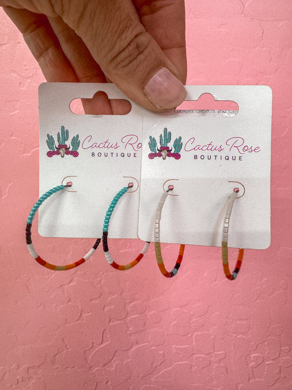 Sunrise Beaded Hoops