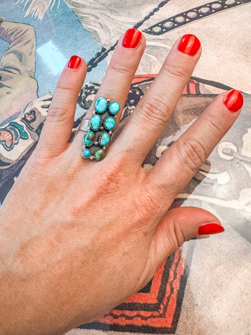 Turquoise Bar Adjustable Ring