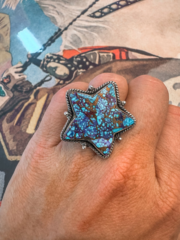 Purple Mojave Star Adjustable Ring