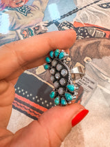 Turquoise & MOP Adjustable Ring