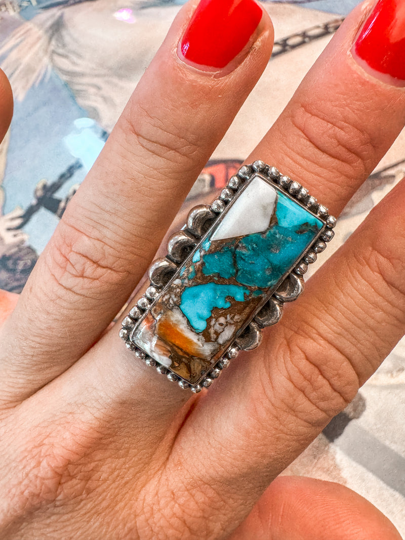 Spiny Turquoise Adjustable Ring