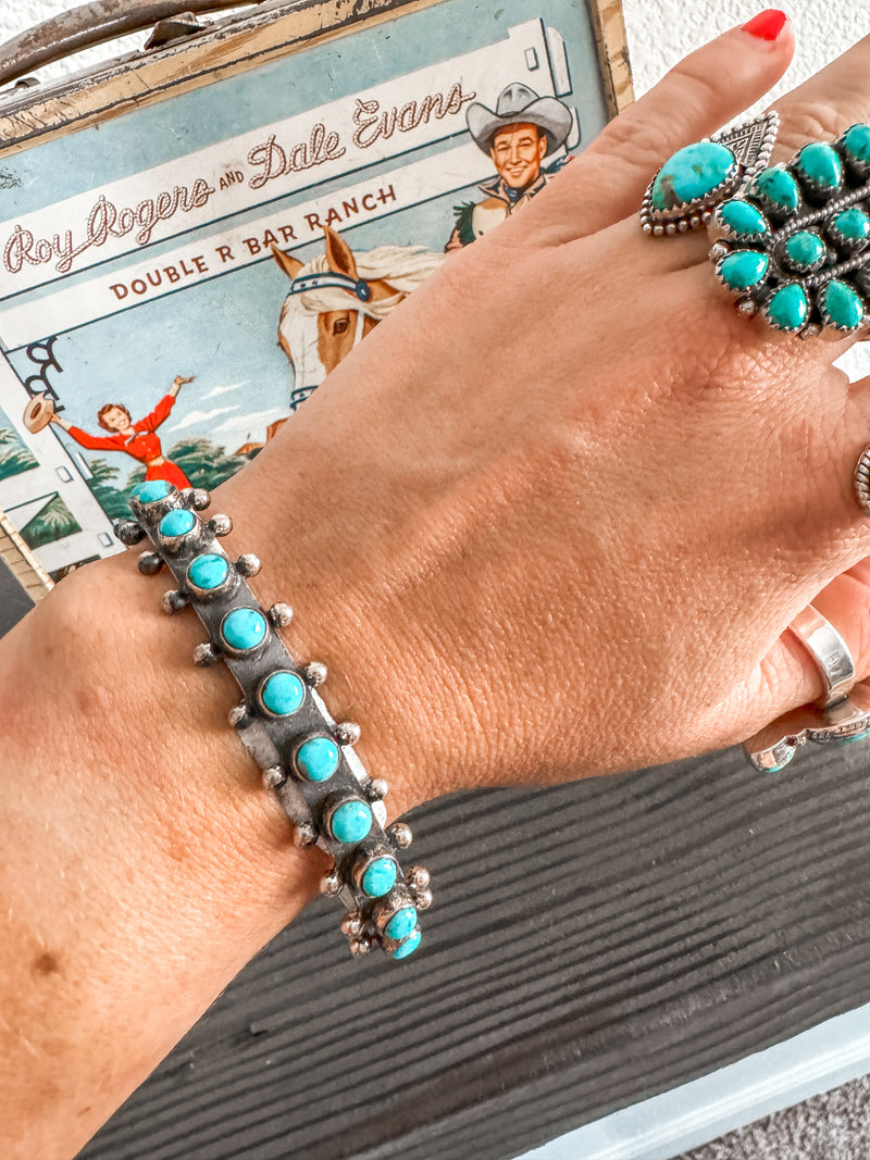 SS Kingman Turquoise Cuff