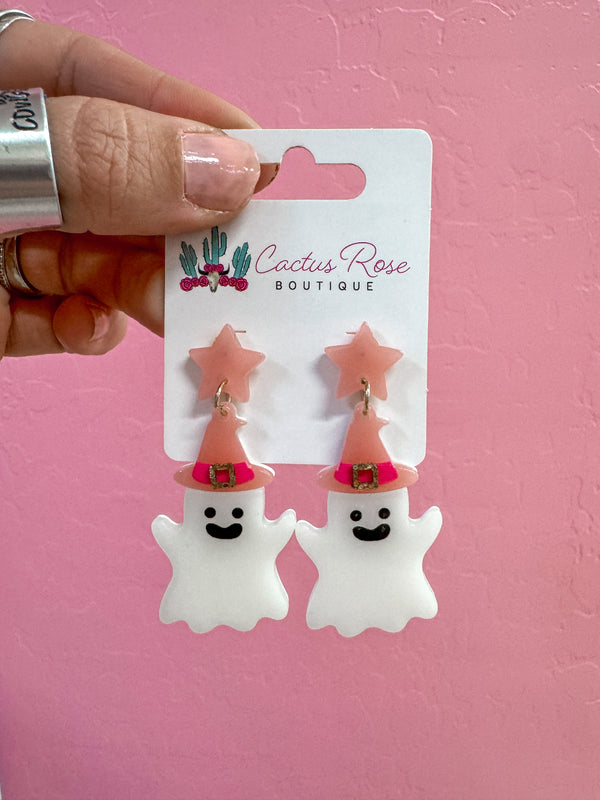 Pink Ghost Earrings