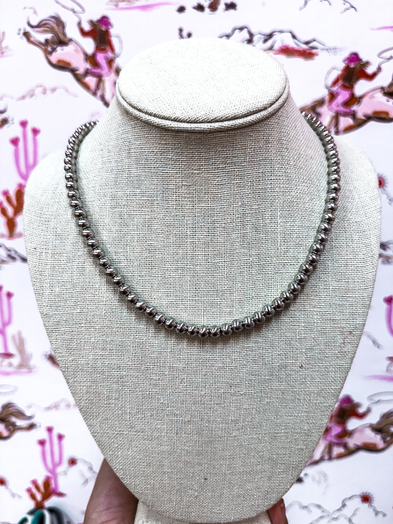 Silver Pearl Choker Necklace