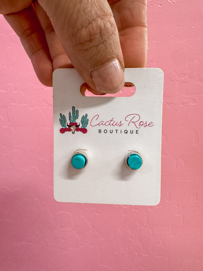 Tiny Turquoise Stud Earrings