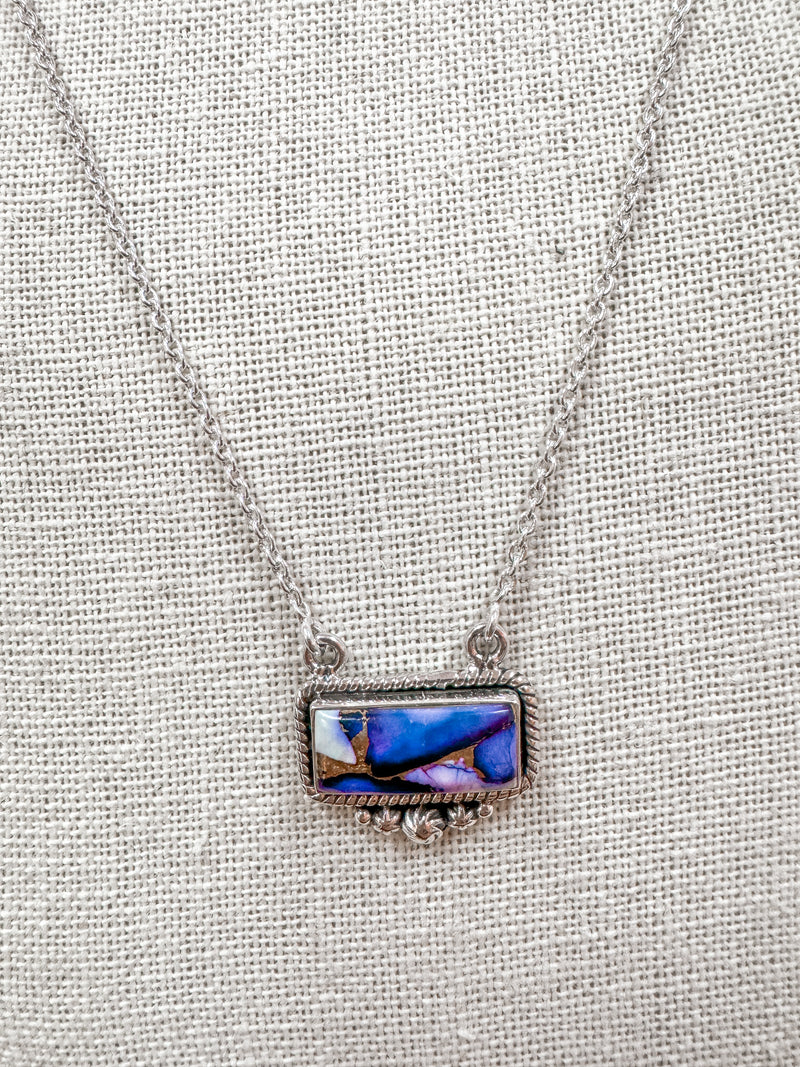 Violet Rose Bar Necklace