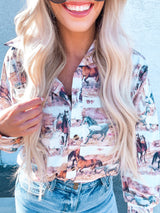Wild Horses Button Up Top