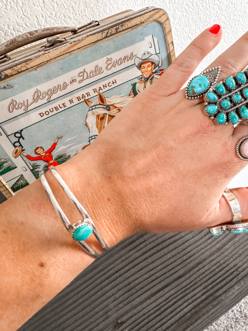 Kingman Turquoise SS Cuff