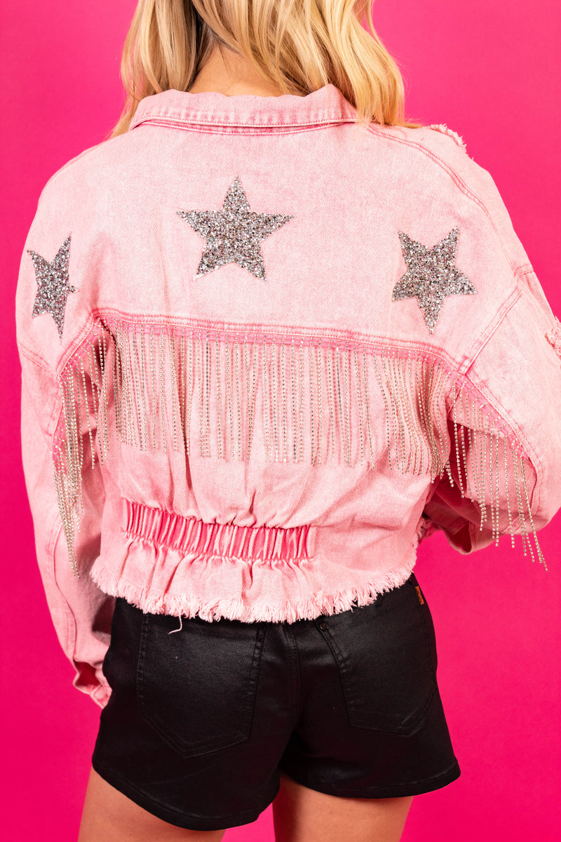 Broadway Pink Denim Jacket