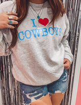 I Love Cowboys Sweatshirt Top