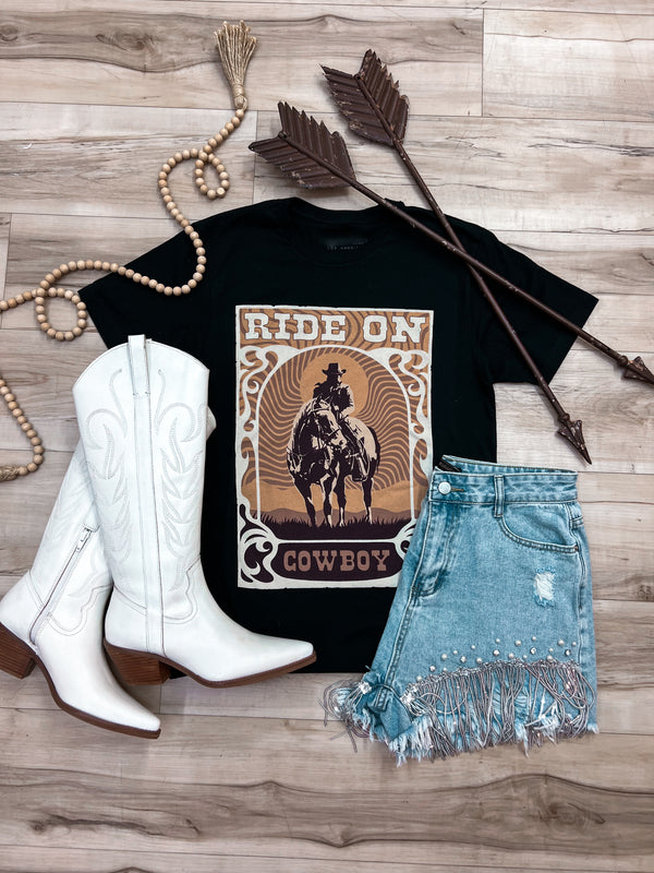 Midnight Ride On Cowboy Tee