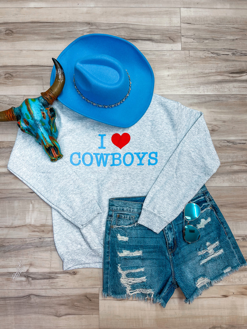 I Love Cowboys Sweatshirt Top