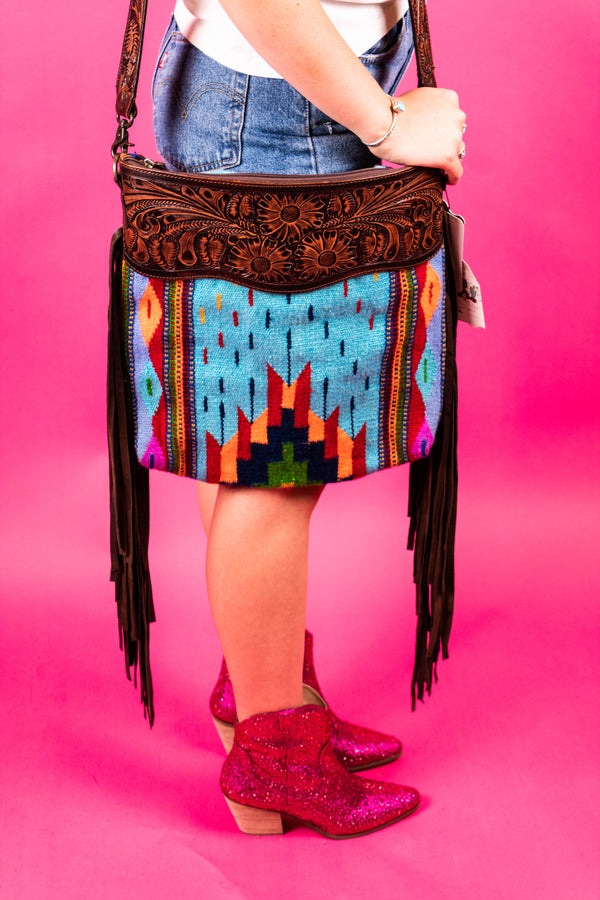 Here For The Party Saddle Blanket Purse