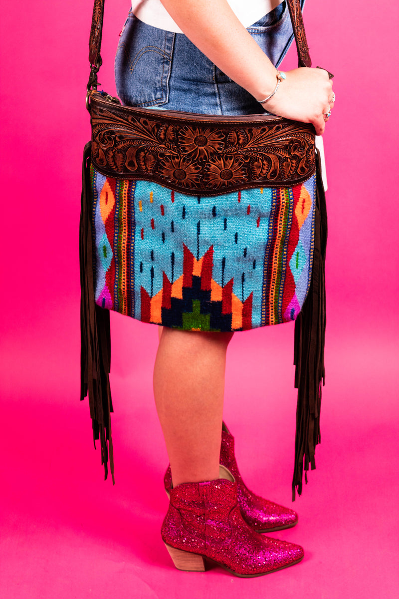 Here For The Party Saddle Blanket Purse