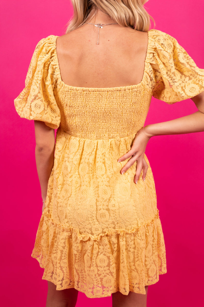 Lacey May Yellow Mini Dress