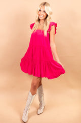 Fuschia Heartbreaker Mini Dress