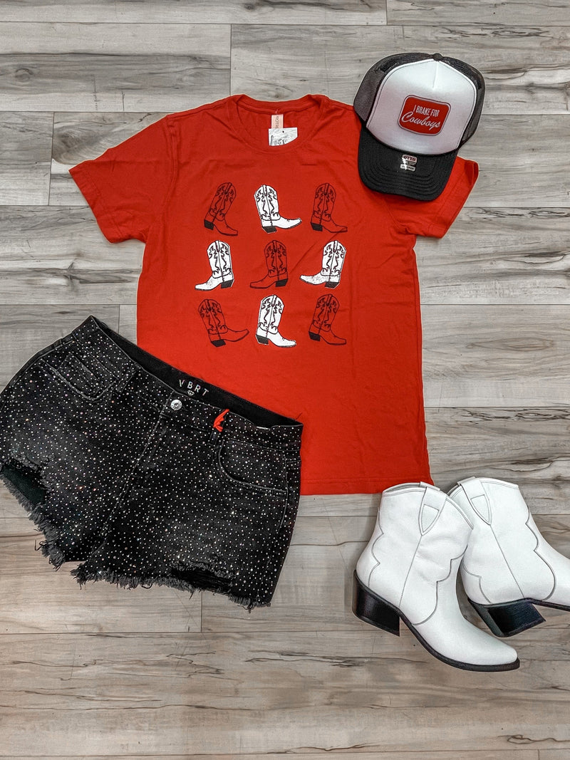 Red Western Boots Tee