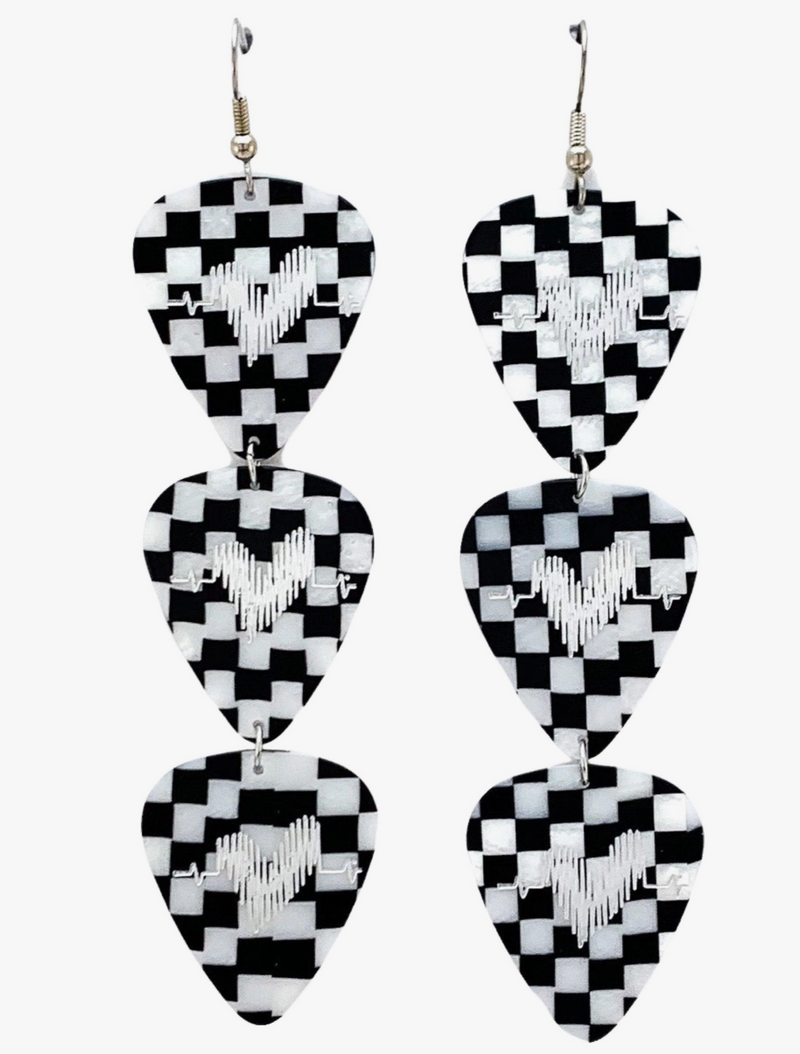Triple Checker Groupie Love Earrings