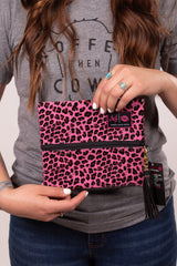 Pink Leopard Love Make Up Junkie Bags