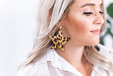 Leopard Star Leather Earrings