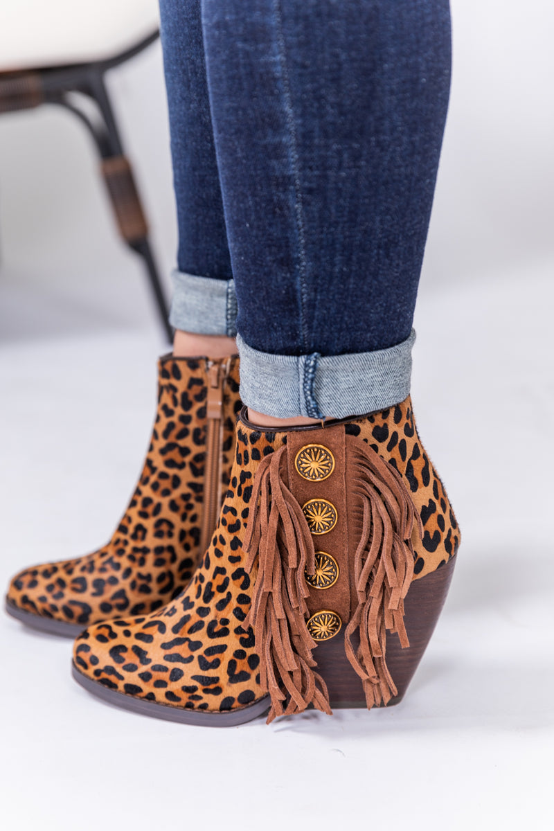 Spotted In Concho Wedge Booties